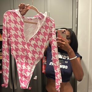 Halloween Pink Houndstooth Jumper!